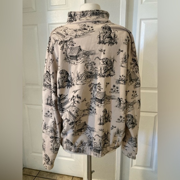 EllandEm J'ADORE L'amour Pattern Half Zip Size M/L - Picture 7 of 11